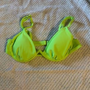 Small neon green target underwire bathing suit top